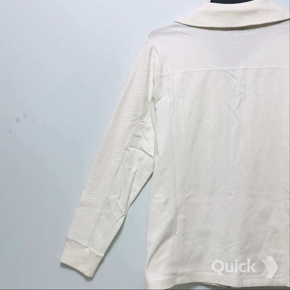 M - New Croft & Barrow Lightweight Track Jacket in Ivory - Picture 7 of 11